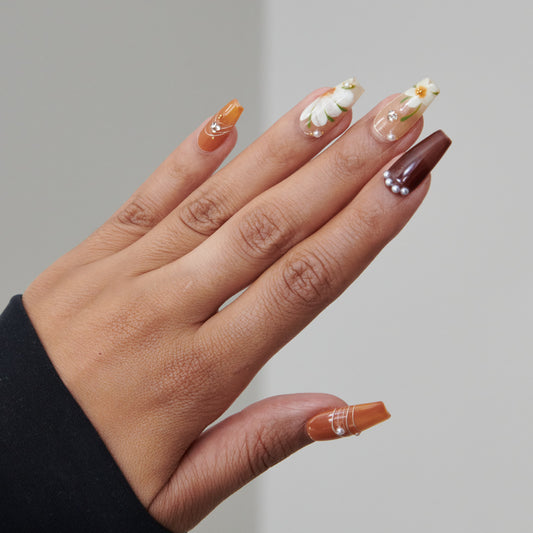 Autumn Blossom Handmade Nails